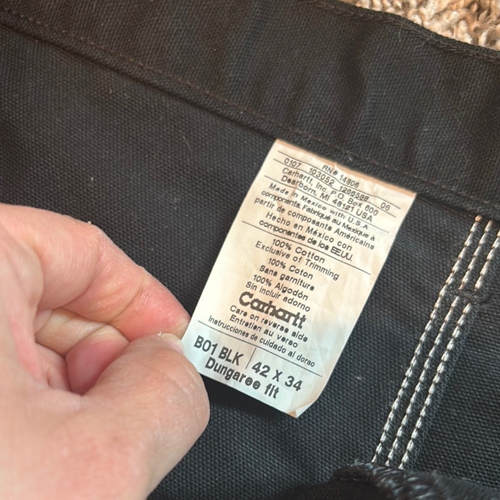 Carhartt Men's Black Pants Size 42 X 34 - Picture 2 of 6